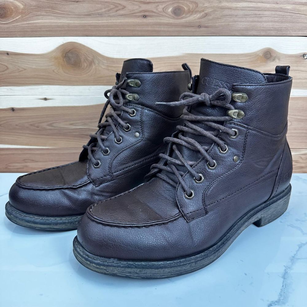 Guess Men's Laces Up Ankle‎ Brown Boots Shoes Size 9